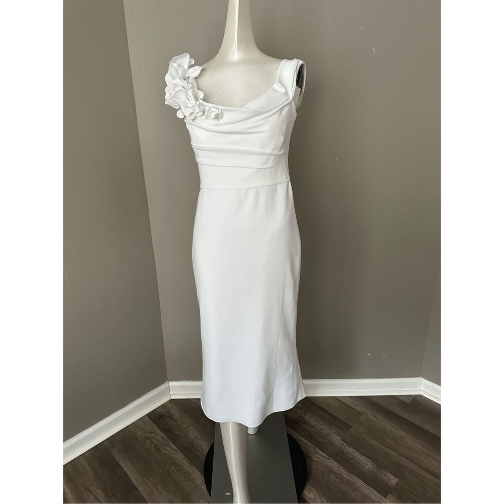 Marchesa Off-Shoulder White Dress SIZE 6 - Picture 5 of 12